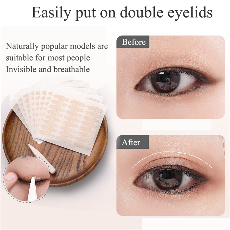 240pcs/5 Packs Gauze Mesh-Lace Invisible Double-fold Eyelid