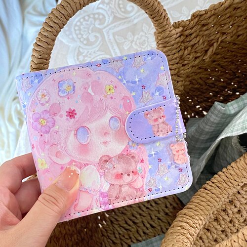 可爱女孩一宫格PU活页卡册高颜值小卡收纳包拍立得mini照片相册本 - 封面