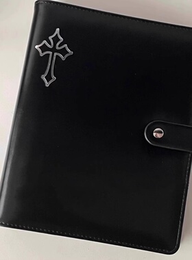 黑色高级感a5四宫格活页卡册高颜值十字架3寸追星小卡拍立得相册