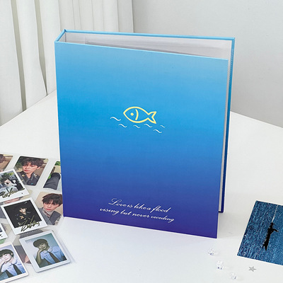 梓鱼a4渐变蓝活页卡册切页收纳册