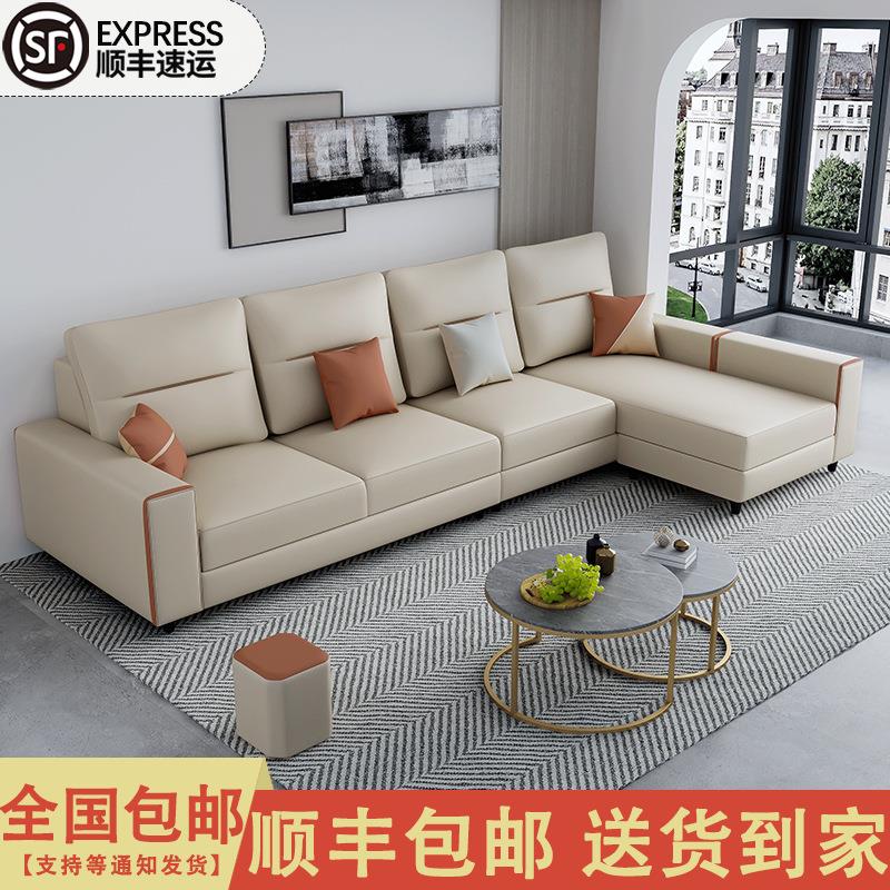 科技布艺沙发防猫抓简易农村家用客厅大小户型直排贵妃轻奢高级感