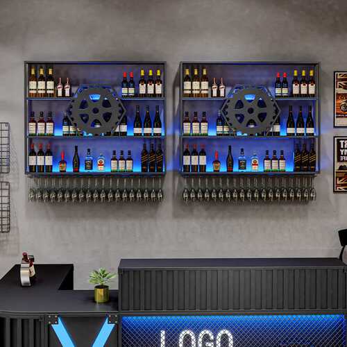 极速工业风入户酒吧酒架置物架餐吧烤肉火锅店酒水饮料架装饰壁挂