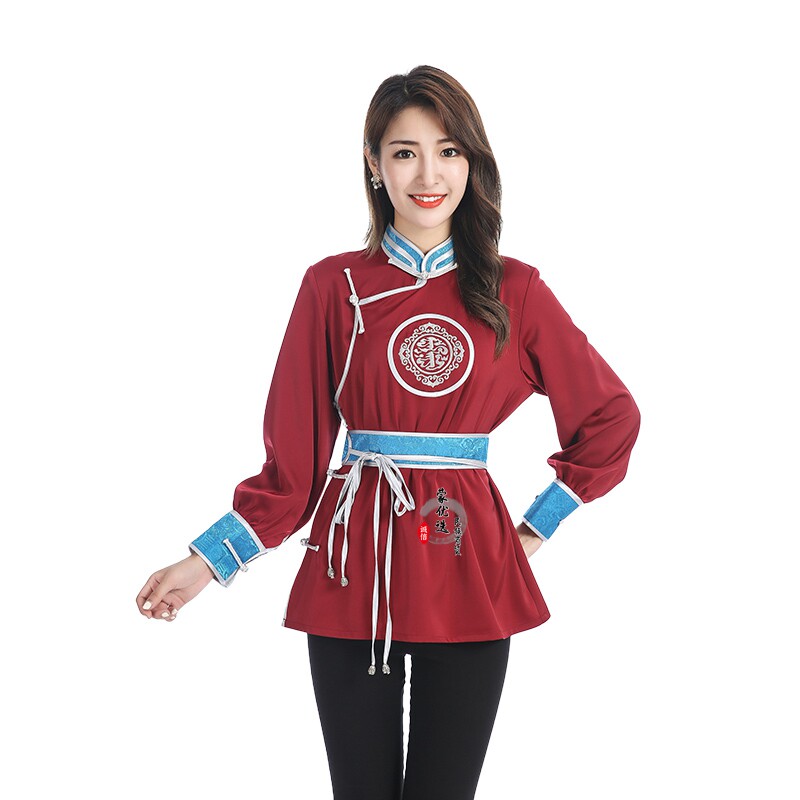 好货蒙古元素短款修身显瘦盘扣绣花蒙古女族服装时尚薄款民族风上