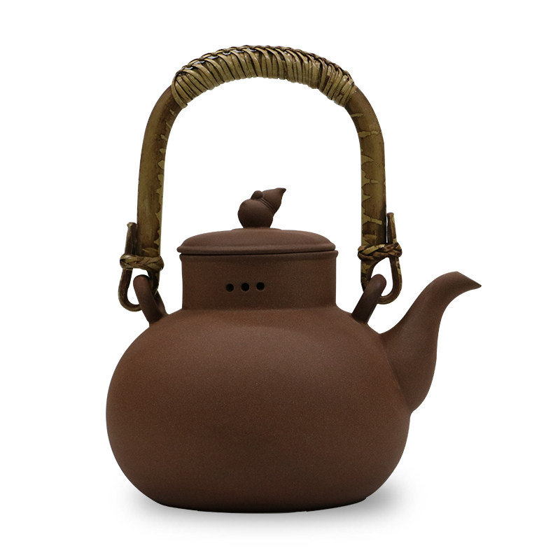 好货原矿老紫泥手工陶壶大号紫砂煮茶器电陶炉烧水壶藤提梁泡茶养