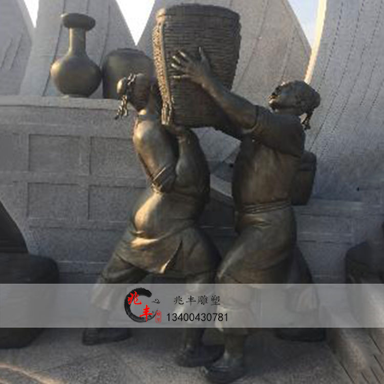 好货制陶人物雕塑瓷器流程练泥拉坯上釉户外民俗小品玻璃纤维仿铜
