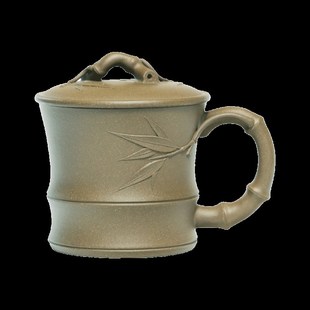宜兴紫砂杯节节高升竹节盖杯泡茶杯办公茶具水杯师恩难志礼品杯大