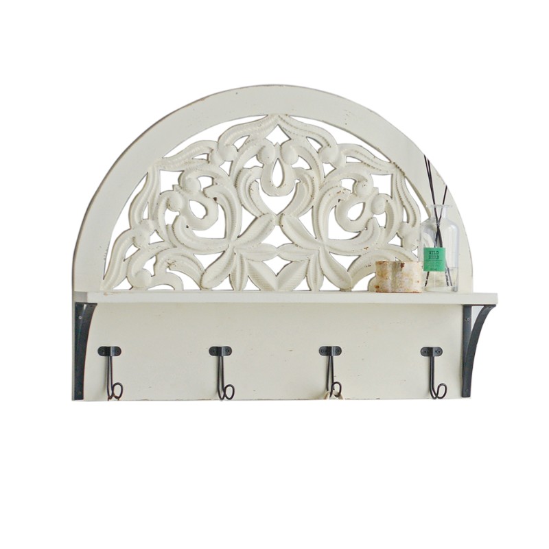 SP010 欧式法式乡村风镂空雕花装饰挂钩联排挂钩壁挂玄关置物架