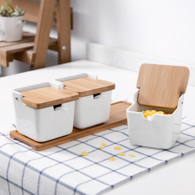 家用陶瓷调味瓶罐调味料罐子佐料盒调味盒厨房用品盐罐调料盒套装