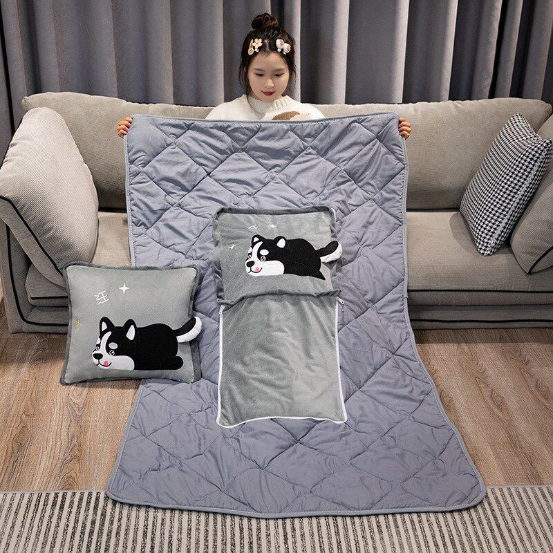 抱枕被子两用午休靠枕办公室午睡枕头车载用空调珊瑚绒毯子二合一,居家布艺,抱枕被,淘宝优惠券,粉丝福利购,淘宝优惠卷