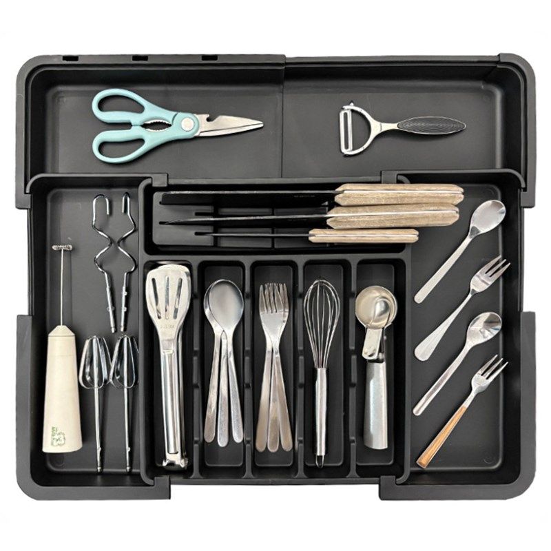 厨房抽屉整理收纳盒【四面伸缩】有刀架餐具刀叉筷分格置物储物盒,餐饮具,餐具笼/架,淘宝优惠券,粉丝福利购,淘宝优惠卷