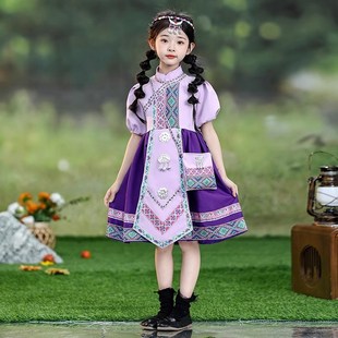 广西少数民族服儿童壮族三月三服装女童苗族表演服男童侗族土家族