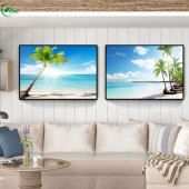 卧室床头装 饰壁画酒店宾馆挂画单幅风景海景画 饰画客厅房间墙面装