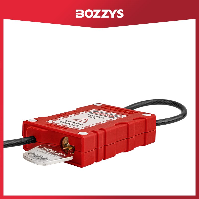 BOZZYS工业安全挂锁4mm不锈钢缆绳锁便携式缆绳挂锁loto锁具LG80