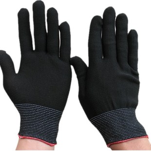 薄款白色黑色尼龙手套无尘作业采茶手套白手套劳保尼龙线手套包邮