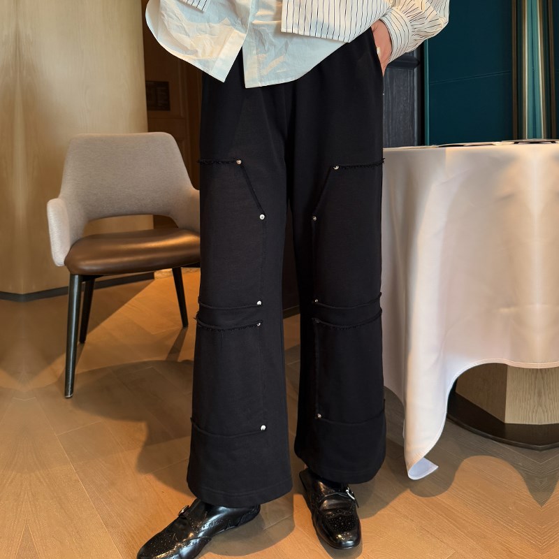 心存真大码女装宽松阔腿裤200斤胖mm加肥加大梨形直筒毛圈棉卫裤