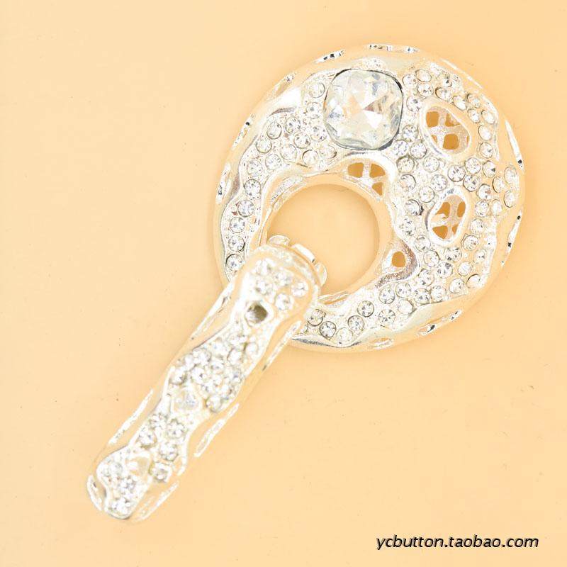 女大衣纽扣皮草搭扣子对扣鸭嘴扣貂扣水钻貂皮装饰外套卡子领扣