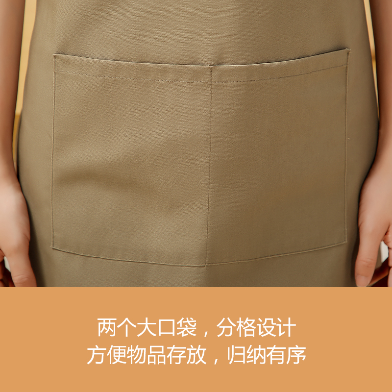 防水帆布围裙定制印字男士餐饮厨房家用女商用新款服务员棉工作服