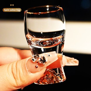 家用一壶一杯白酒杯分酒器套装 中式 水晶玻璃一口小烈酒杯子盅