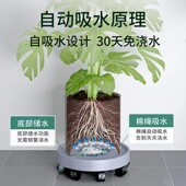 加厚静音带轮托盘底托盘垫加厚底座带轱辘移动花托家用圆形万向轮