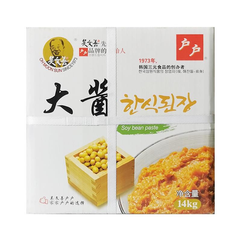 韩酱式料理大酱汤户吴文善户大酱大豆酱国酱大豆黄豆餐韩饮酱14kg