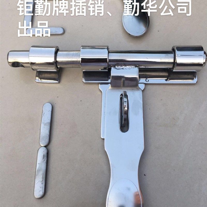 不锈钢6寸至14寸无孔大板肥仔插销精品304大门木门挂锁焊接安装