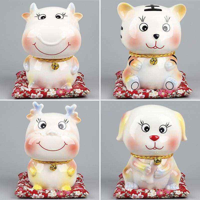 网红硬币只进不出创意新品男女储蓄罐小牛家用生肖羊存钱罐大容量