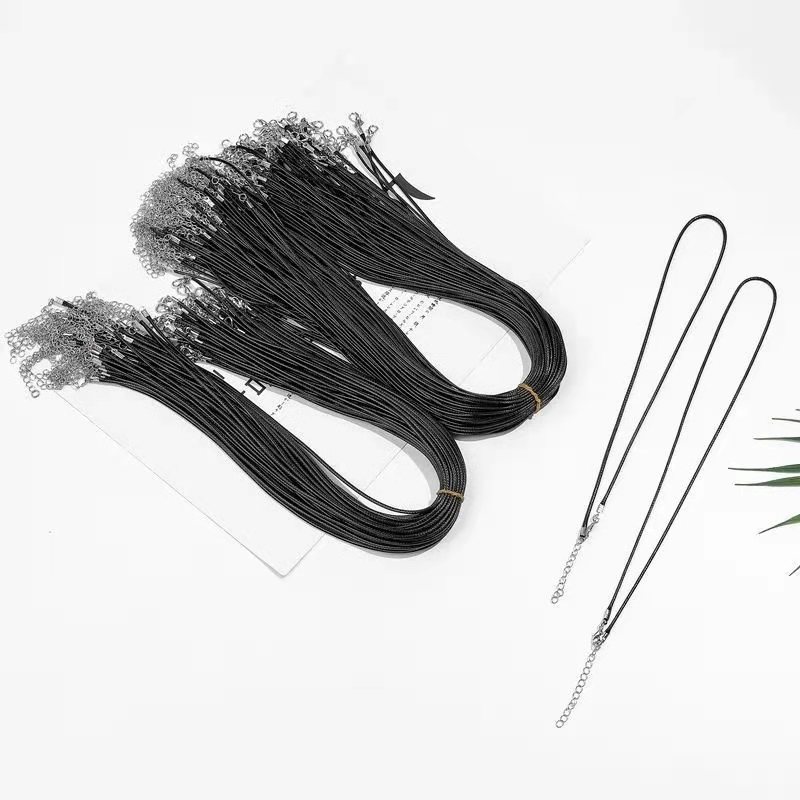 皮绳项链绳黑色蜡绳毛衣链配件韩版学生百搭吊坠挂绳