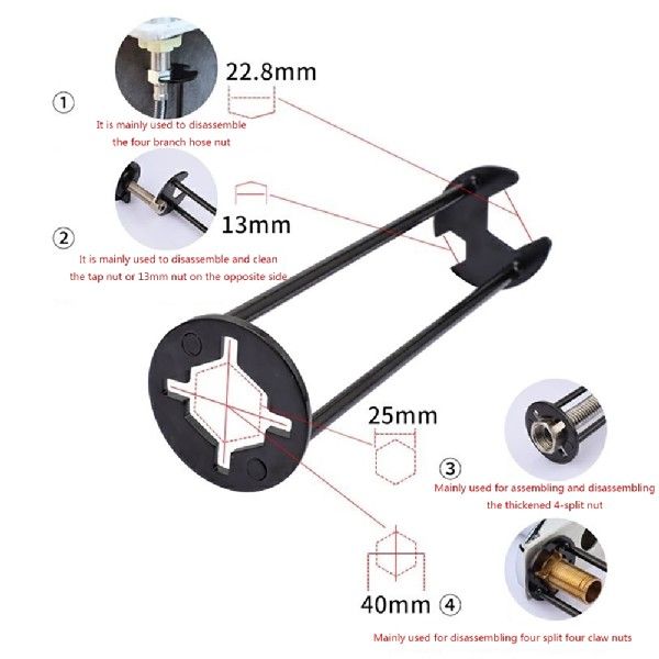 Multifunctional Bathroom Faucet Key Plumbing Installation