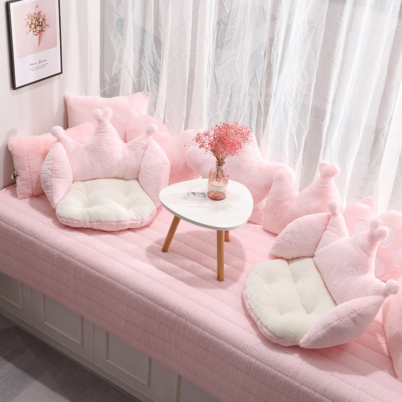 网红飘窗垫窗台垫公主卧室轻奢阳台简约现代毛绒垫飘窗毯装饰垫子