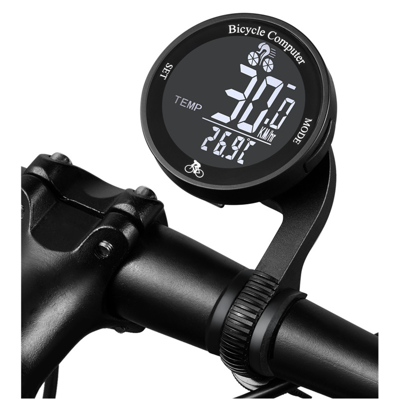 自行车英文负显总里程防水迈速背夜光温度总里程测速里程无线码表