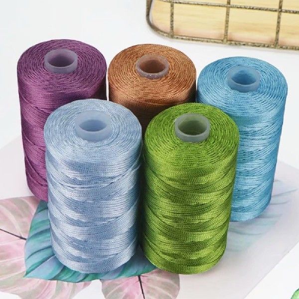 新品100g/roll 1.5mm Hollow Line Yarn Colorful Nylon Cord