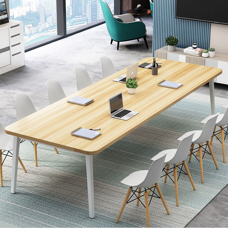 简易小型办公会议桌椅组合长桌大桌子板桌简约现代工作台长条实木