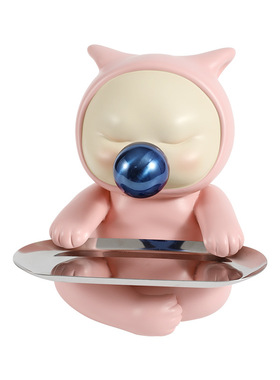 进门玄关钥匙托盘摆件家居装饰品入户柜客厅乔迁新居创意轻奢收纳