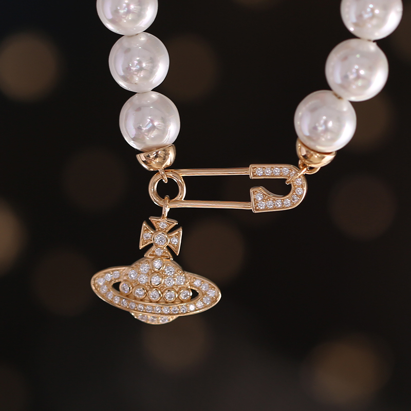 DIY配件S925银k金工艺西太後土星珍珠毛衣项链链锁扣手錬扣配饰品