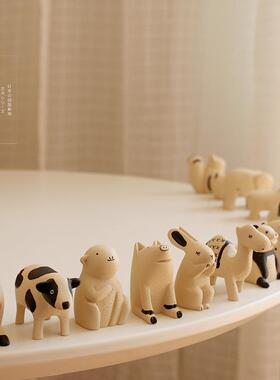 森林里动物丨仿木质树脂摆饰可爱精致萌物玩偶工艺礼品摆饰节日礼