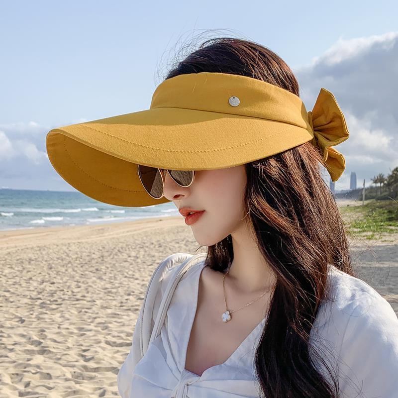 新品Women Visor Hat Sun Beach Foldable Roll Up Wide Brim Cap