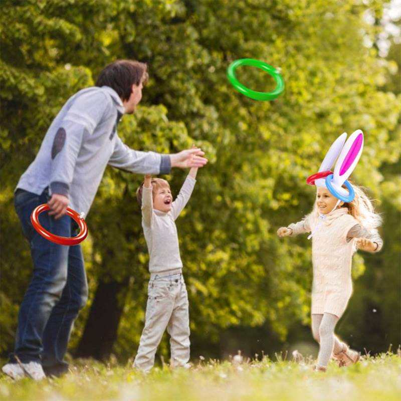 PVC inflatable rabbit ear loop, rabbit head game loop, infl