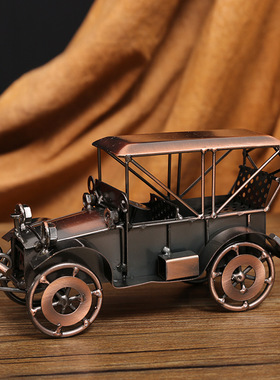 复古老爷车摆件客厅电视柜酒柜工业风汽车模型装饰摆设创意工艺礼