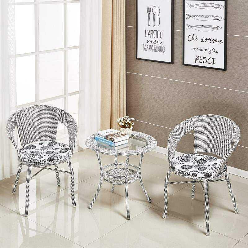 Table three sets of desks and chairs balcony chair living