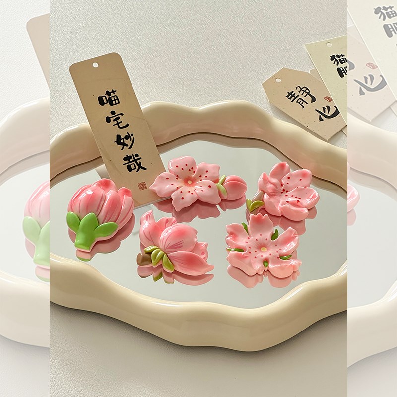 樱花磁吸树脂冰箱贴文创ins小清新磁贴卡片留言贴小台灯氛围感