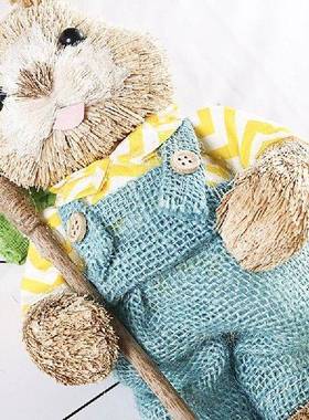 OOTDTY 12 Styles Cute Straw Rabbit Bunny Easter Decorations