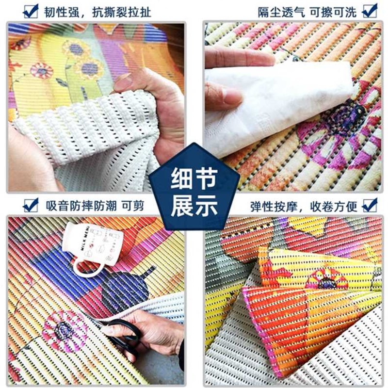 贝傅特pvc泡沫防滑垫长条防滑吸水防油吸油满铺脚垫灰白马赛克65c