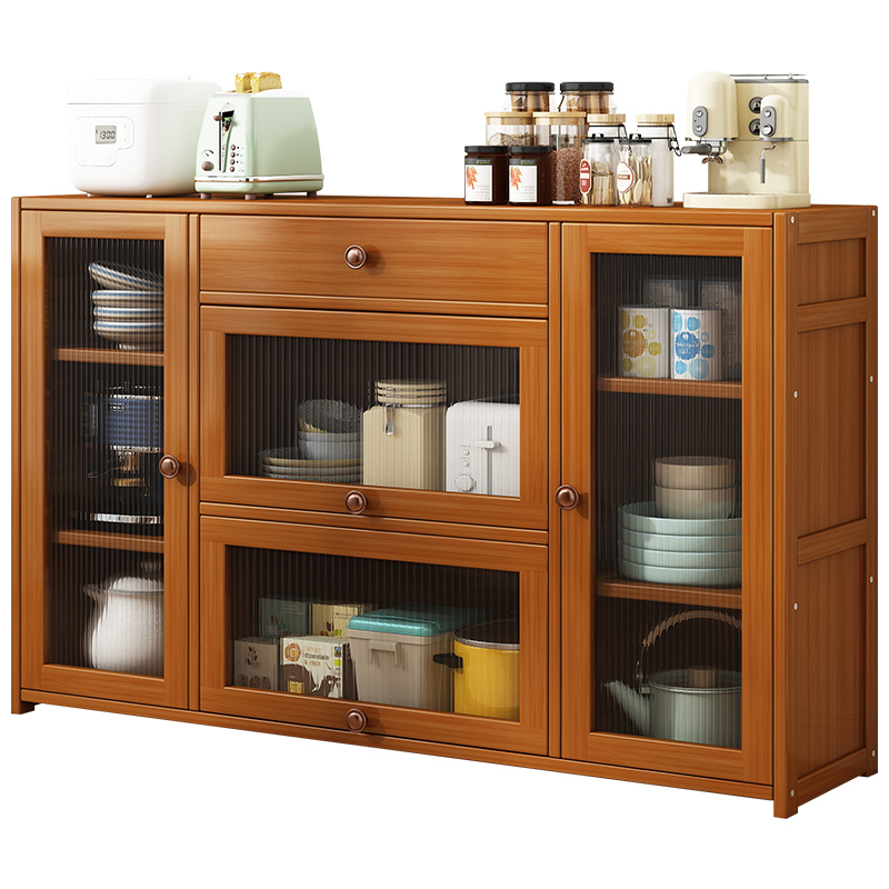 微蒸烤一体机置物架落地厨房收纳锅具多功能储物货架家用小碗柜子