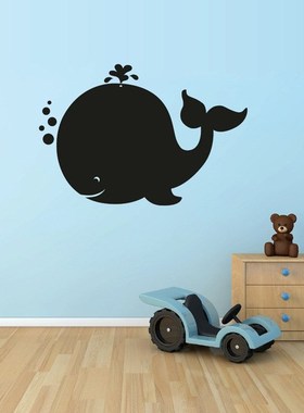 Cute Whale Wall er Vinyl Art Design no Backboard Wall Decal