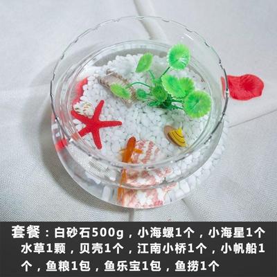极速塑料鱼缸圆形桌面大号小型玻璃乌龟造景缸花边大口客厅特小号