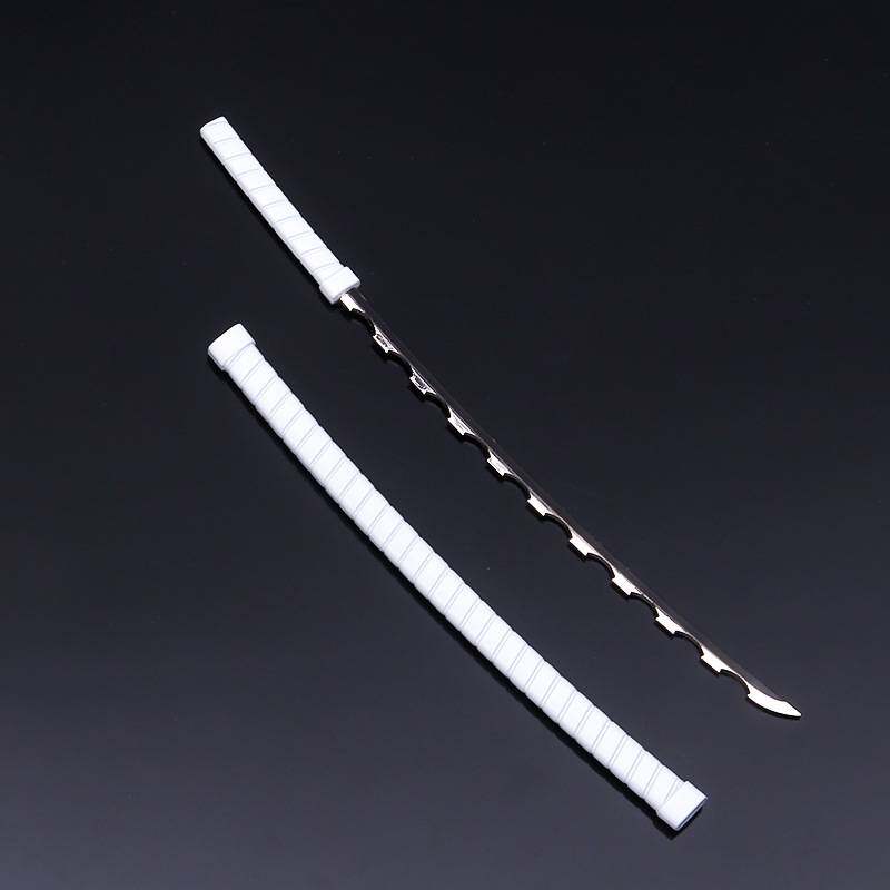 鬼灭之刃日轮刀动漫武器嘴平伊之助带鞘合金兵器模型摆件25cm