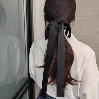 超仙黑色蝴蝶结飘带发圈
