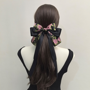 新国风超大蝴蝶结抓夹马尾半扎发弹簧夹女后脑勺鲨鱼夹精致头饰