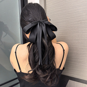 原创超大飘带蝴蝶结头饰抓夹头饰女后脑勺优雅网红发夹高级感发饰