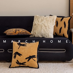 美拉德中古沙发抱枕套现代简约客厅样板间装饰靠枕轻奢靠垫背抱枕